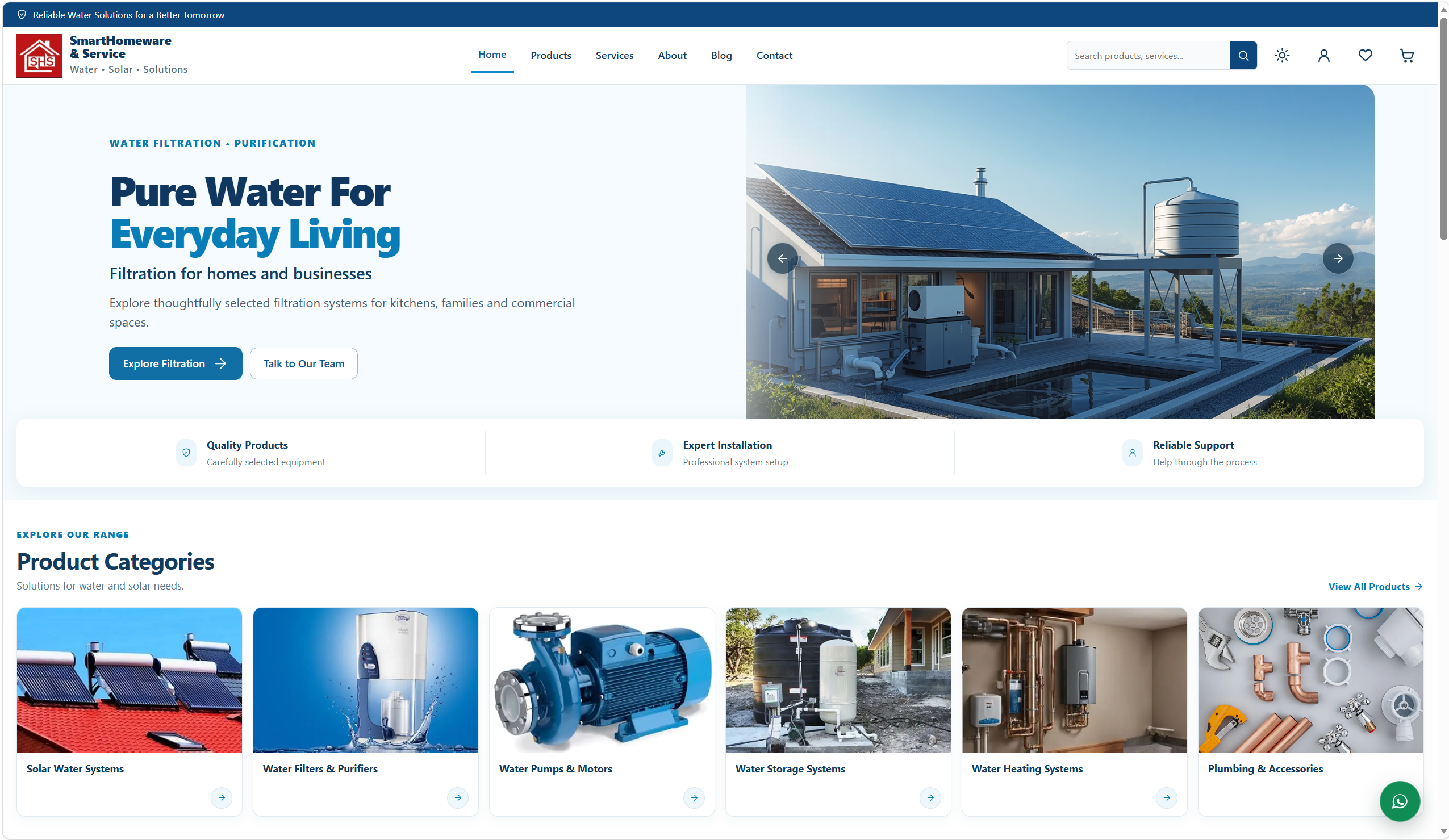 SmartHomeware & Service – E-commerce & Water Solutions Platform — Case Study Visual